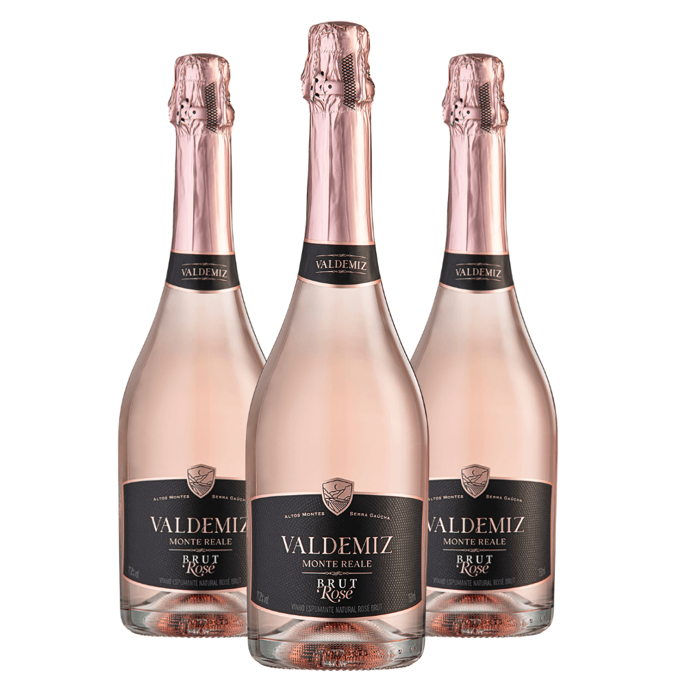 Espumante Monte Reale Valdemiz Pinot Noir Brut Rosé - 3 Unidades