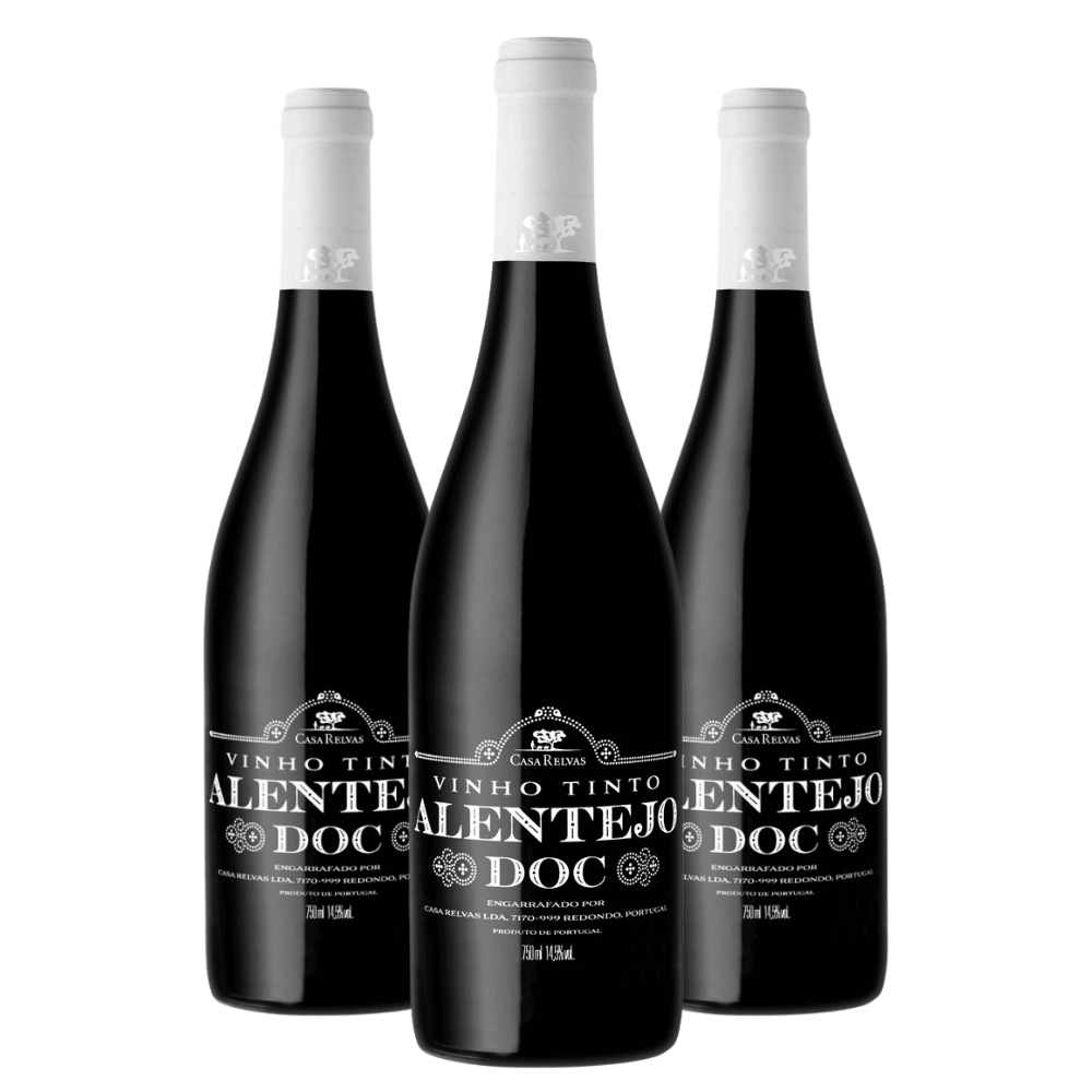 Kit Vinho Casa Relvas Alentejo DOC Tinto - 3 Unidades