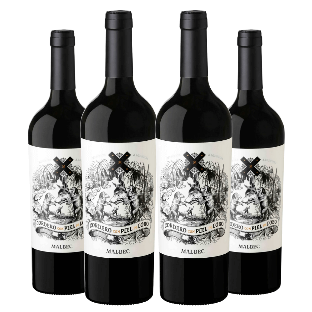 Kit Vinho Cordero Con Piel de Lobo Malbec 2021 - 4 Unidades
