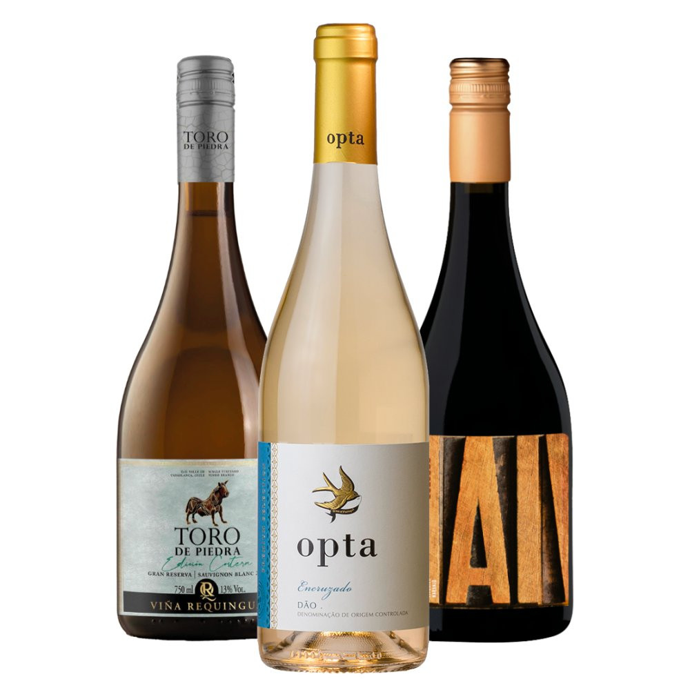 Kit Vinhos Brancos: Sauvignon Blanc, Encruzado, Viognier