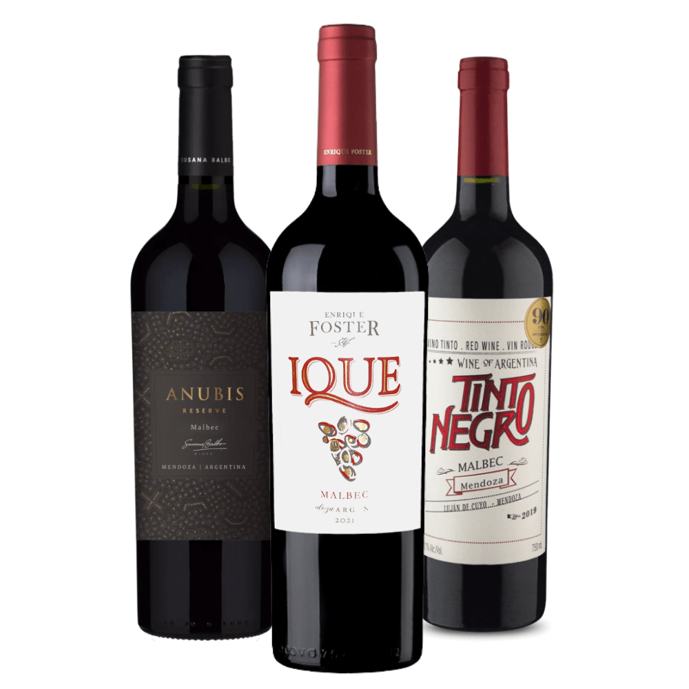 Kit Vinhos Malbec: Anubis Reserva, Ique, Tinto Negro