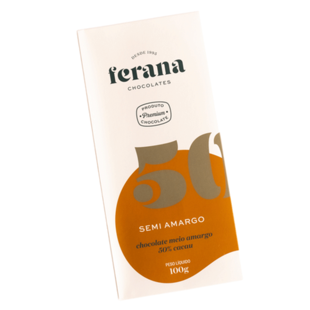 Tablete Chocolate Ferana Semi Amargo 50% Cacau 100g